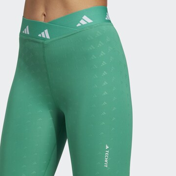 ADIDAS PERFORMANCE Skinny Workout Pants 'Brand Love' in Green