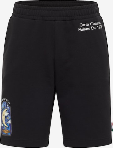Carlo Colucci Sweatshorts 'Eickhorn' in Schwarz: Vorderseite
