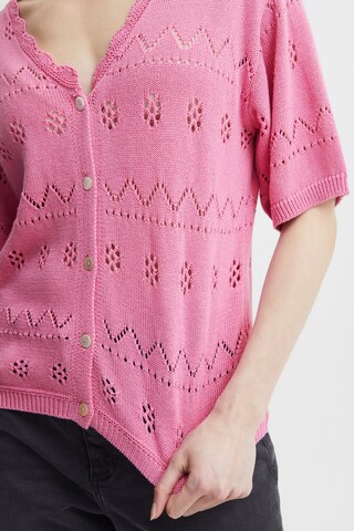 ICHI Knit Cardigan in Pink