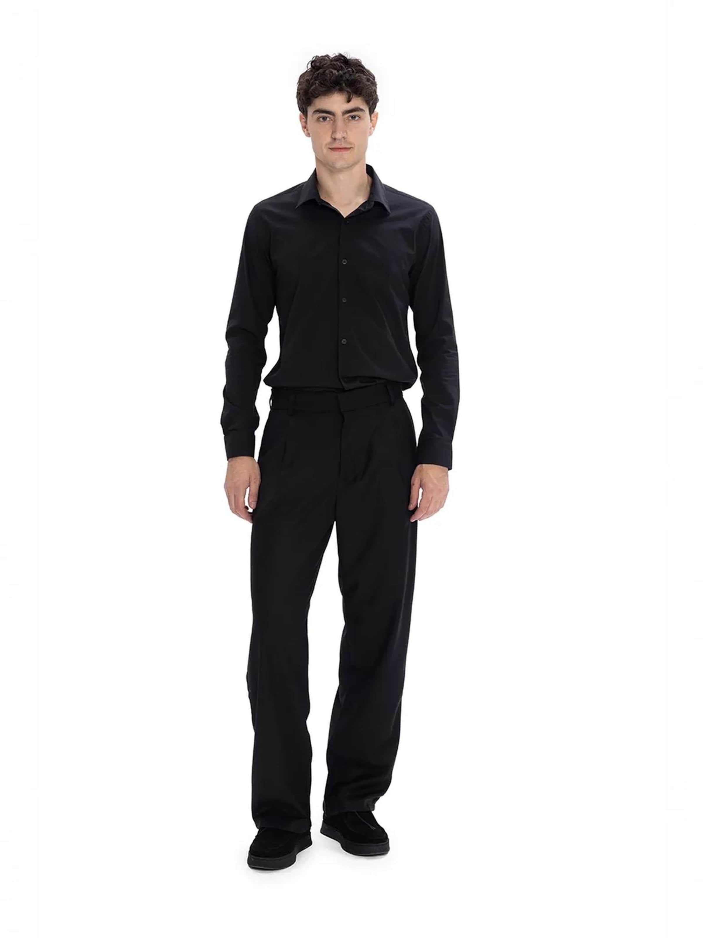 Slim fit Camicia business di Giesto in nero