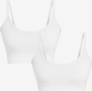 Albero Natur BH 'Bio-Baumwoll-Bustier - 2er Pack' in Weiß: Vorderseite