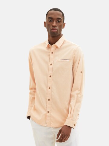 TOM TAILOR Regular fit Button Up Shirt in Orange: front