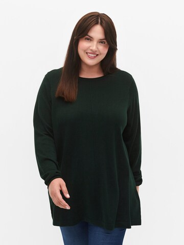 Zizzi Sweter w kolorze zielony: przód