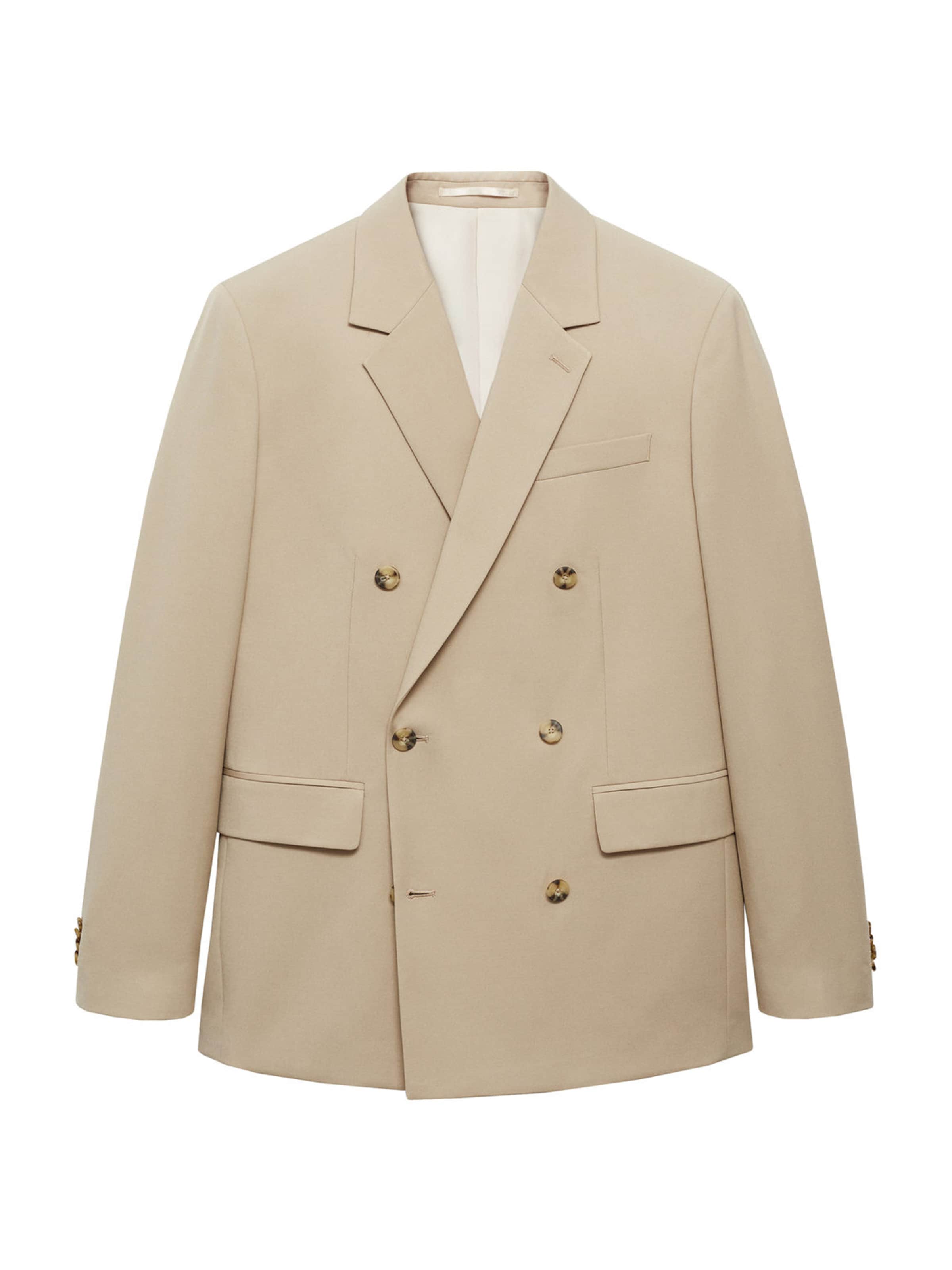 Coupe regular Veste de costume 'Americana Boston' MANGO MAN en beige : devant