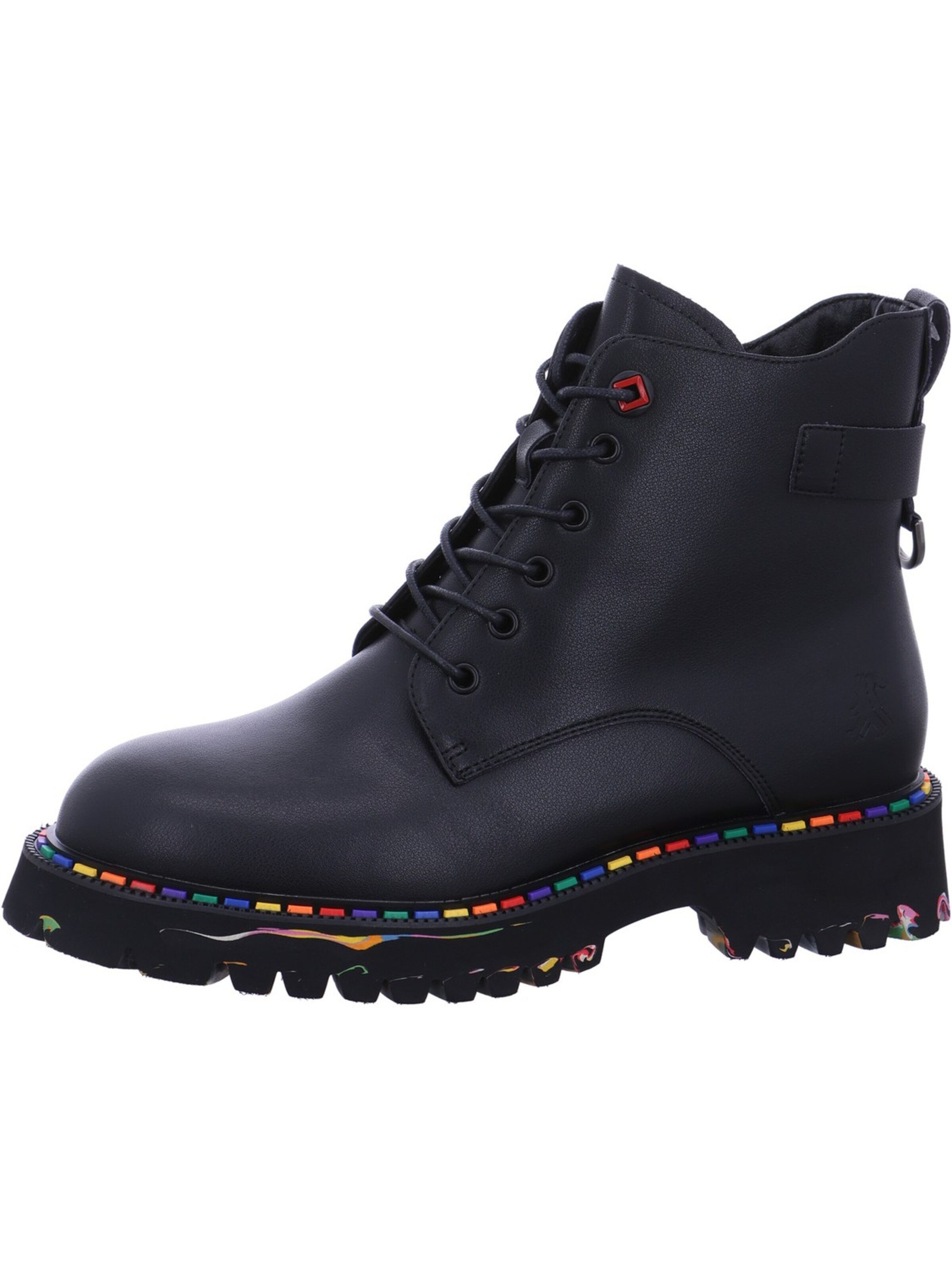 2GO FASHION Lace-Up Ankle Boots in Black: front