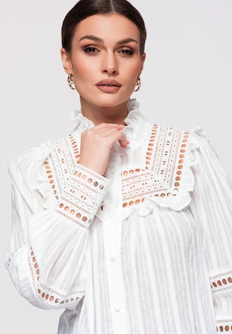 Ombre Blouse in White