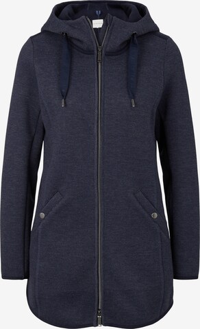 TOM TAILOR Zip-Up Hoodie in Blue: front