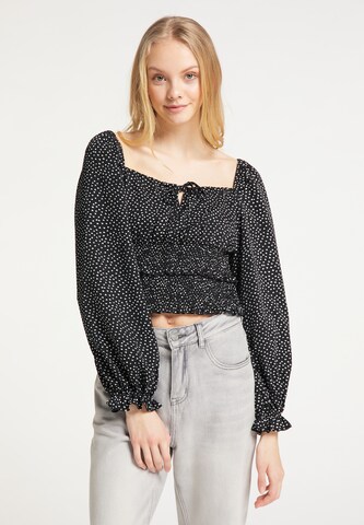 MYMO Blouse in Zwart: voorkant