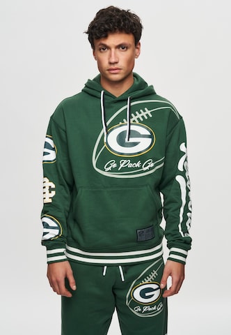 Recovered Sweatshirt 'NFL Packers Go Pack Go' in Groen: voorkant