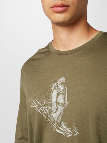 T-Shirt fonctionnel 'Tech Lite II Skiing Yeti' ICEBREAKER en vert