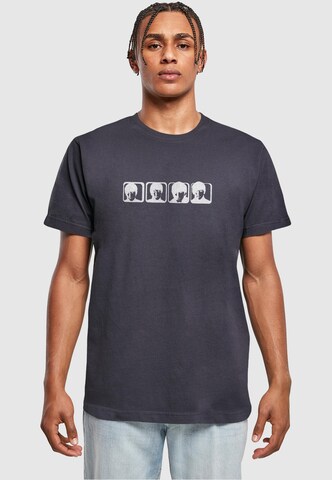 Merchcode Shirt 'Beatles - Four Heads' in Blauw: voorkant