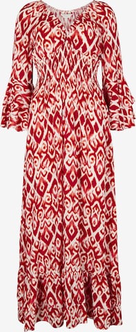 Apricot Ikat Swirls Maxi Dress ' ' in Rot: Vorderseite