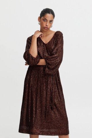 ICHI Evening Dress in Brown: front