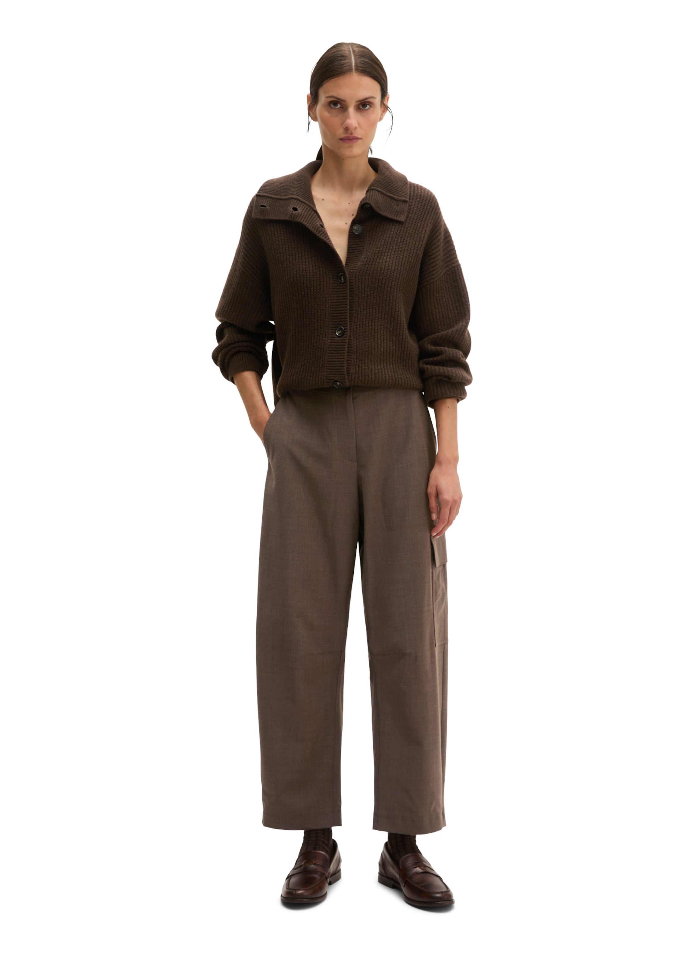 Marc O'Polo Loose fit Cargo Pants in Brown: front