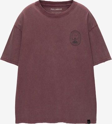 Pull&Bear Koszulka w kolorze różowy: przód