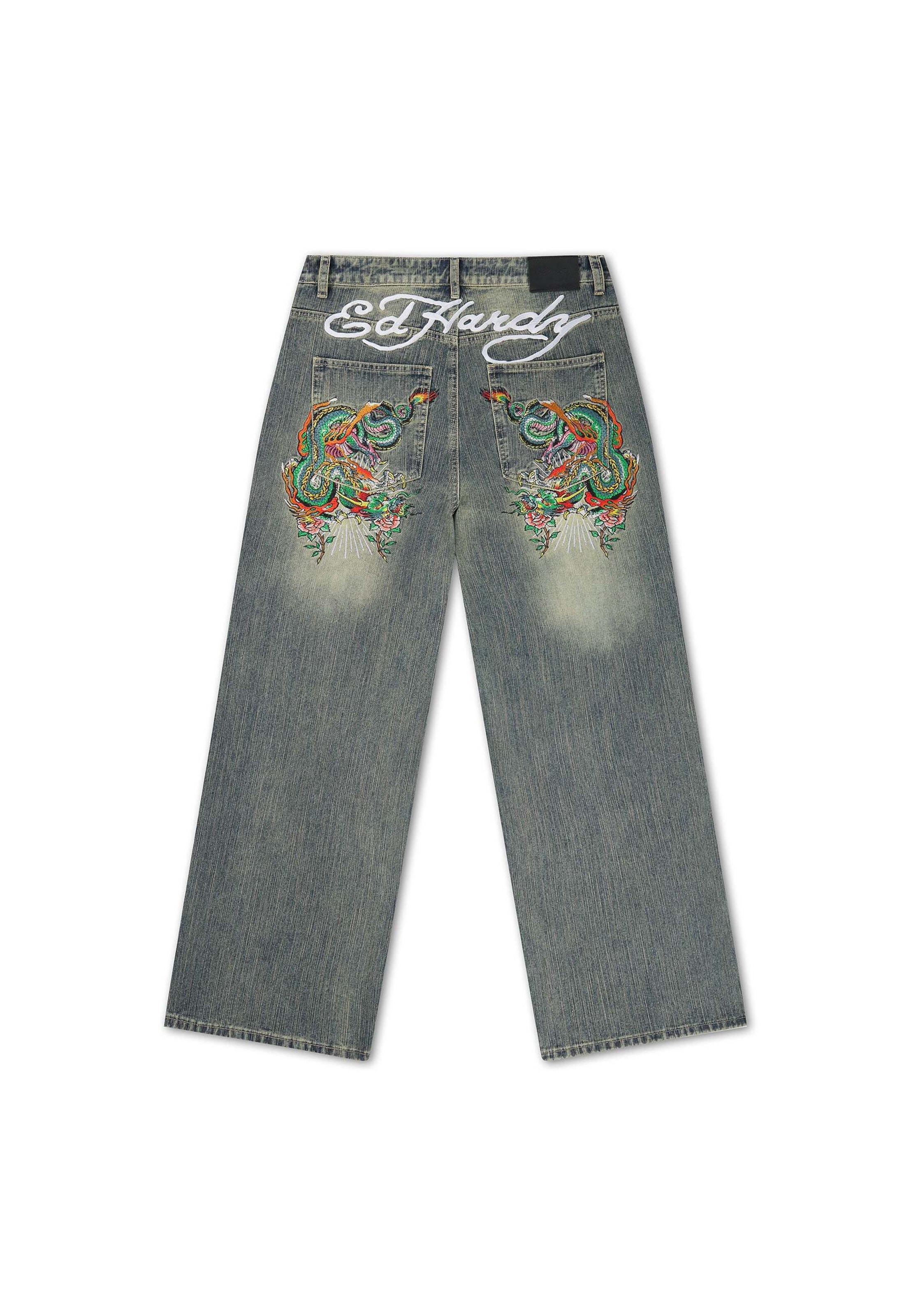Ed Hardy Loosefit Džíny – modrá