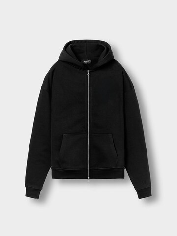 Burocs Zip-Up Hoodie 'Oversized' in Black: front