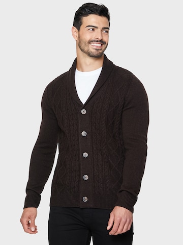 Threadbare Knit Cardigan in Brown: front