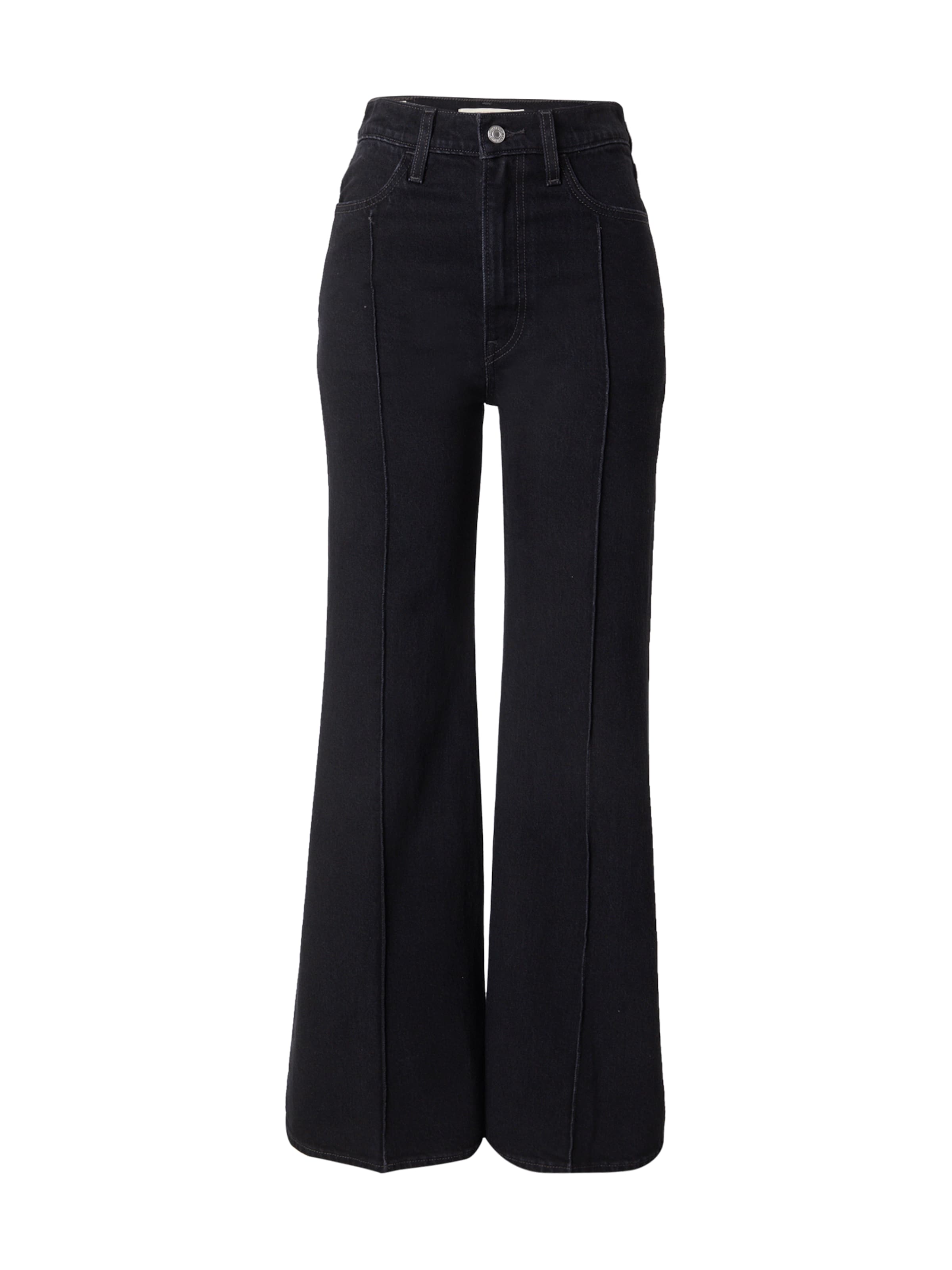 LEVI'S ® Flared Jeans 'Ribcage Bells Western' in Zwart: voorkant