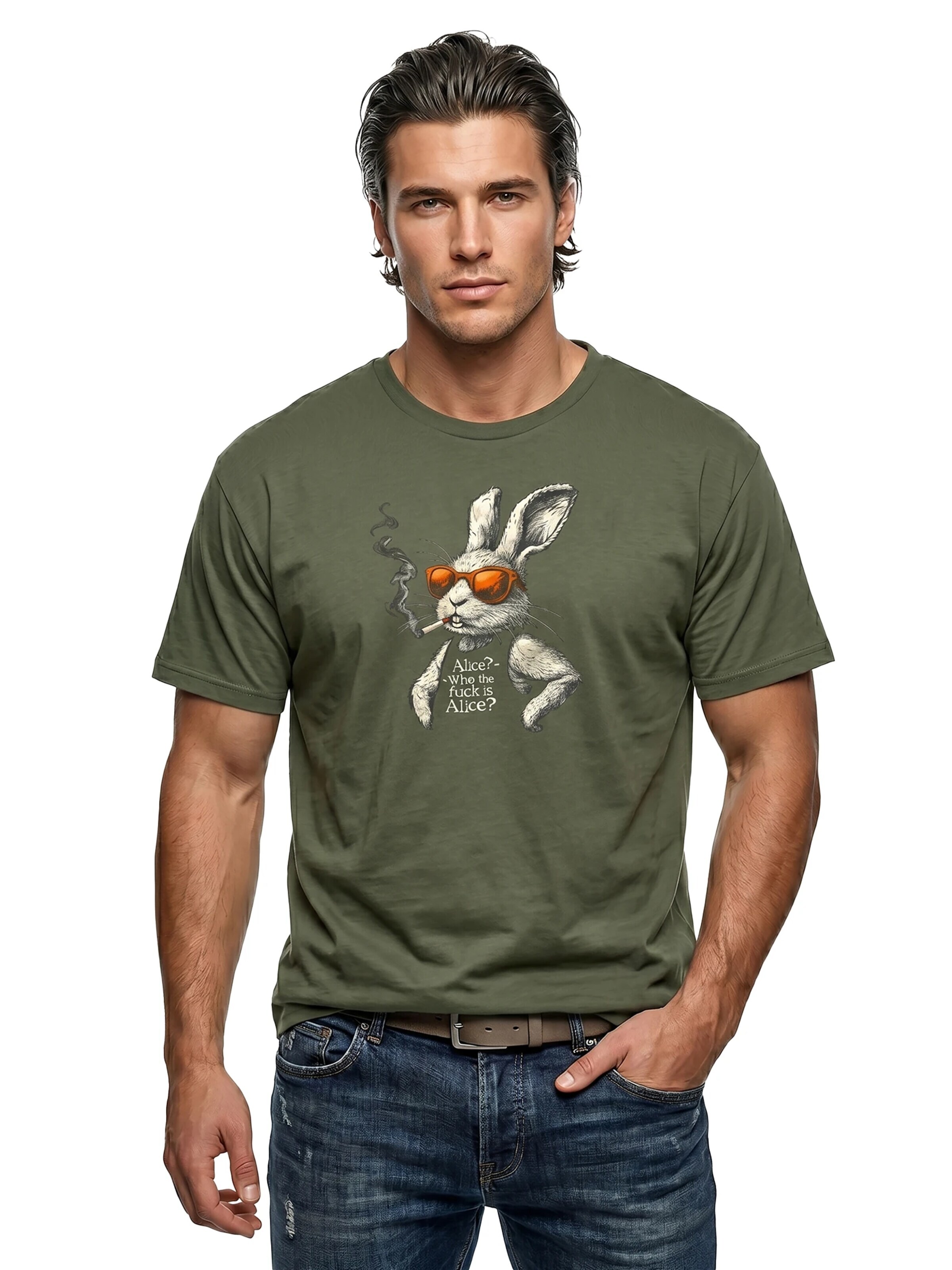 MAKAYA Shirt 'Alice Bunny' in Green