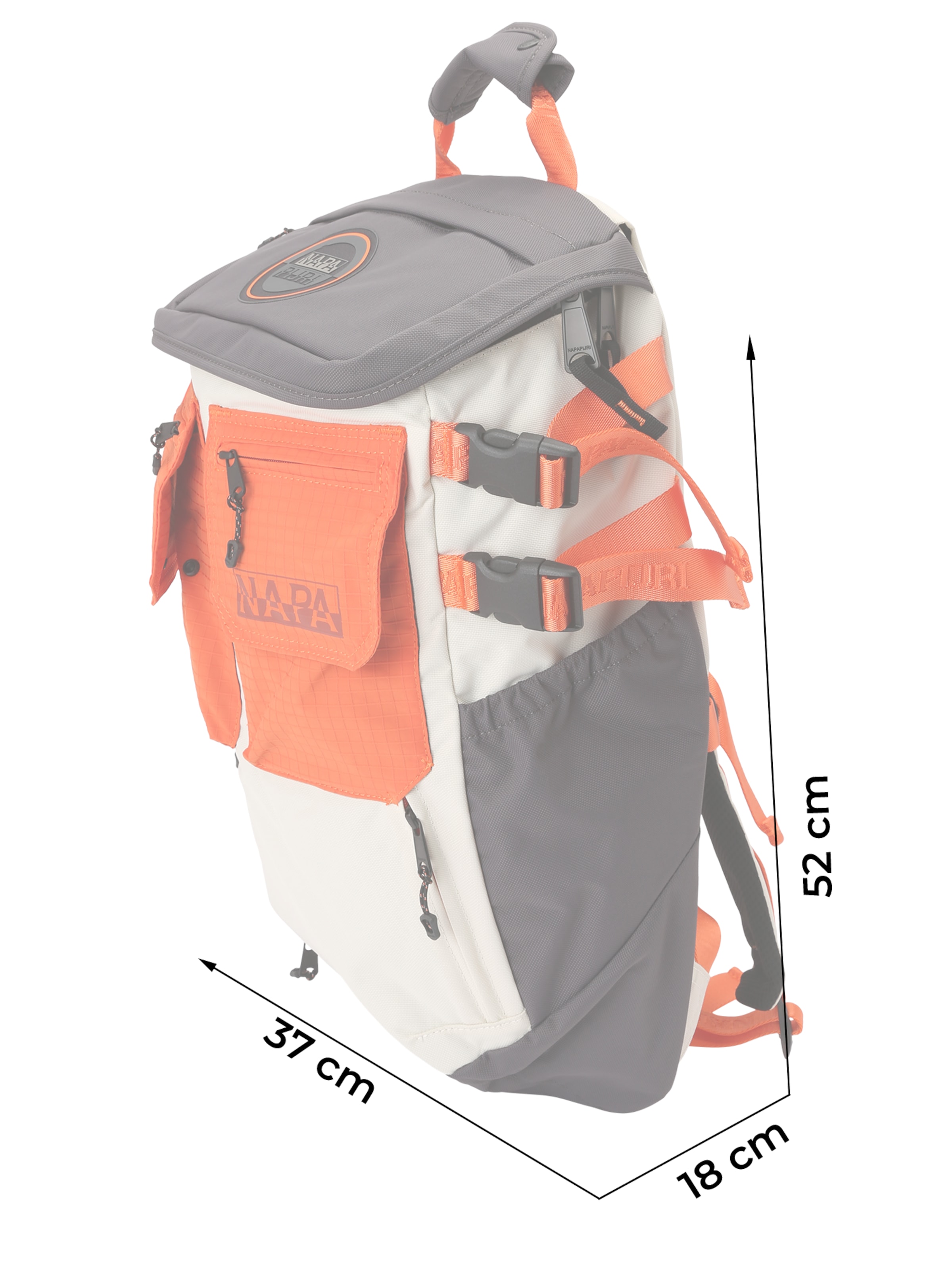 NAPAPIJRI Sac à dos 'H-TUSCO' en beige / anthracite / orange / noir, Vue avec produit