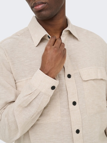 Only & Sons Regular fit Button Up Shirt 'ONSCaiden' in Grey