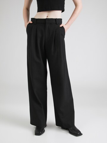 Wide leg Pantaloni con piega frontale 'Camille' di Won Hundred in nero: frontale