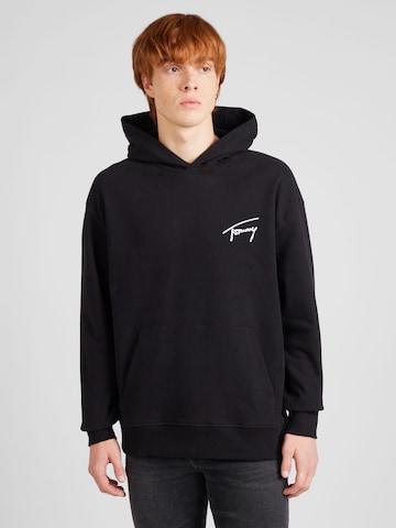 Tommy Jeans - Sudadera con cremallera en negro: frente