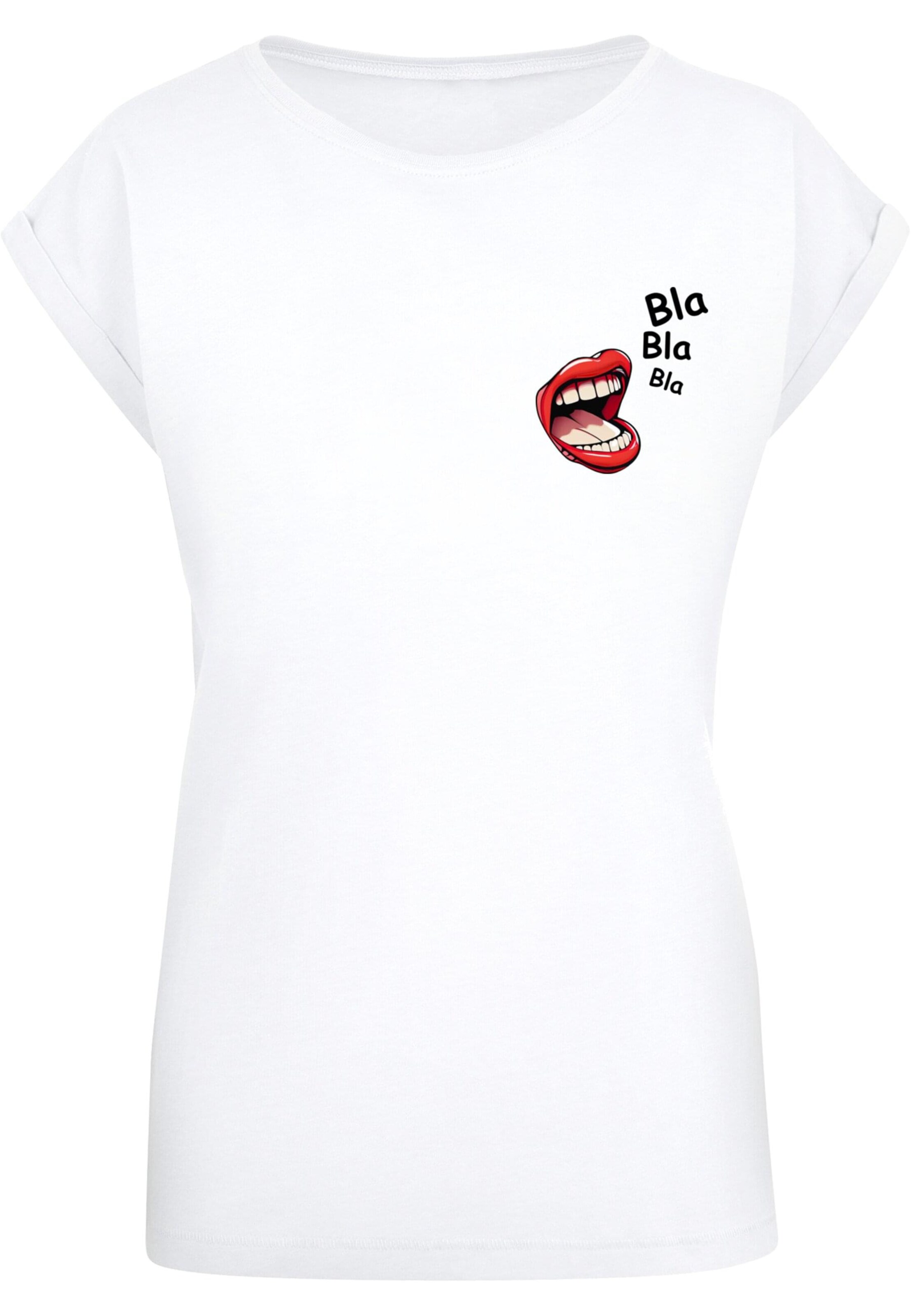 Merchcode Shirt 'Bla Bla Bla Comic' in Wit: voorkant