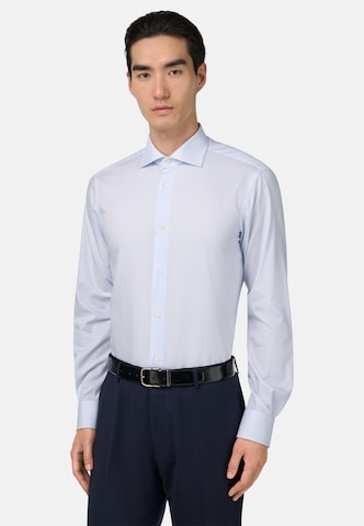 Boggi Milano Regular fit Zakelijk overhemd in Blauw: voorkant