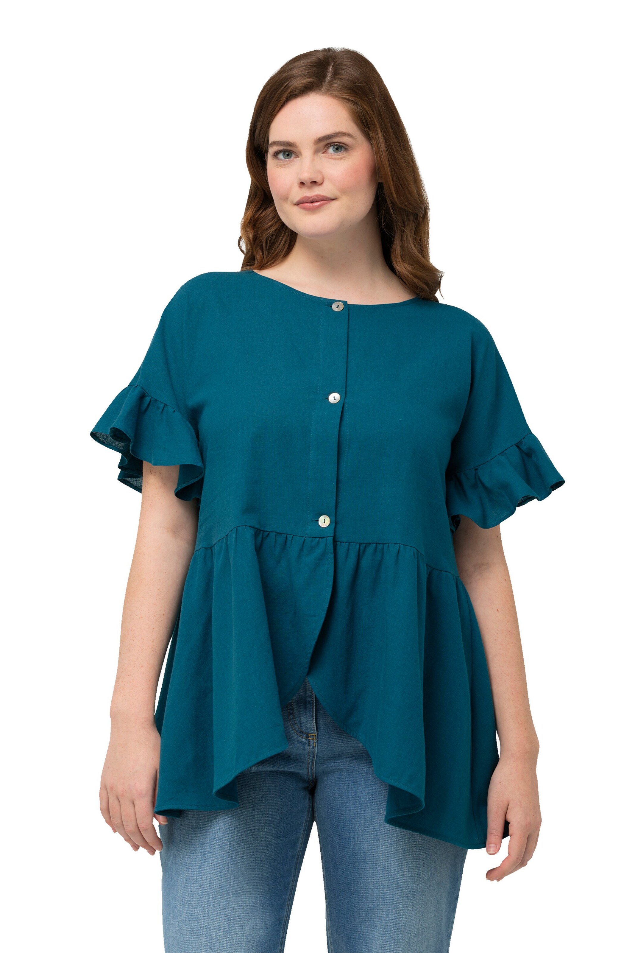 Ulla Popken Bluse in Blau: Vorderseite