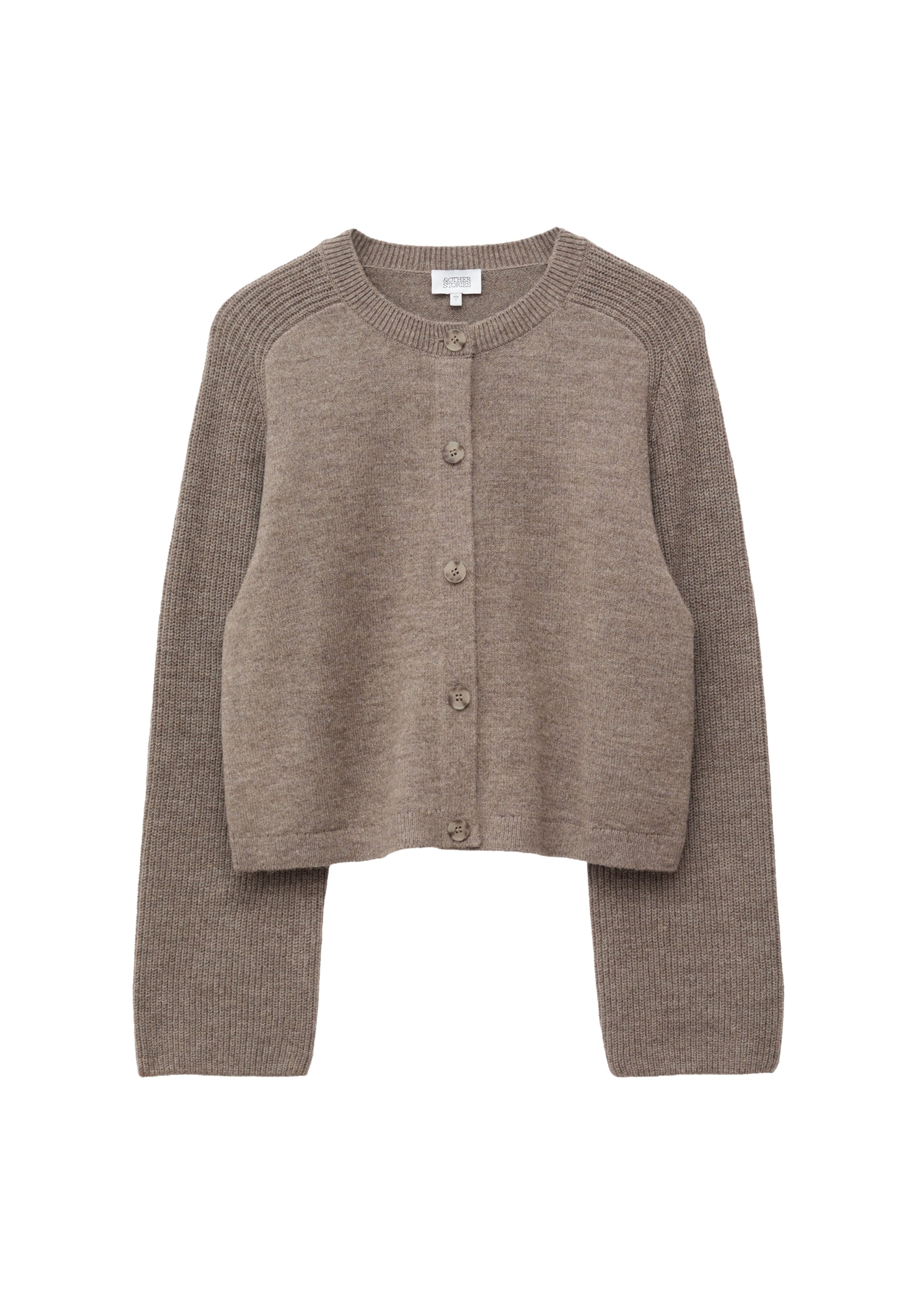& Other Stories Knit Cardigan in Brown: front