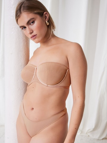 self. Balconette Bra in Beige: front