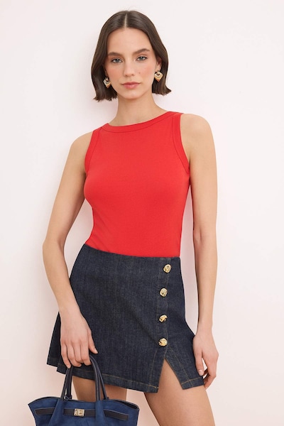 Trendyol Top v velikosti XS  | živo rdeča barva, Prikaz izdelka