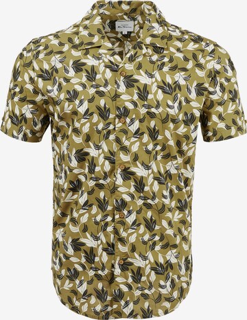 Ben Sherman Overhemd 'Botanical Print Short Sleeve Shirt' in Groen: voorkant
