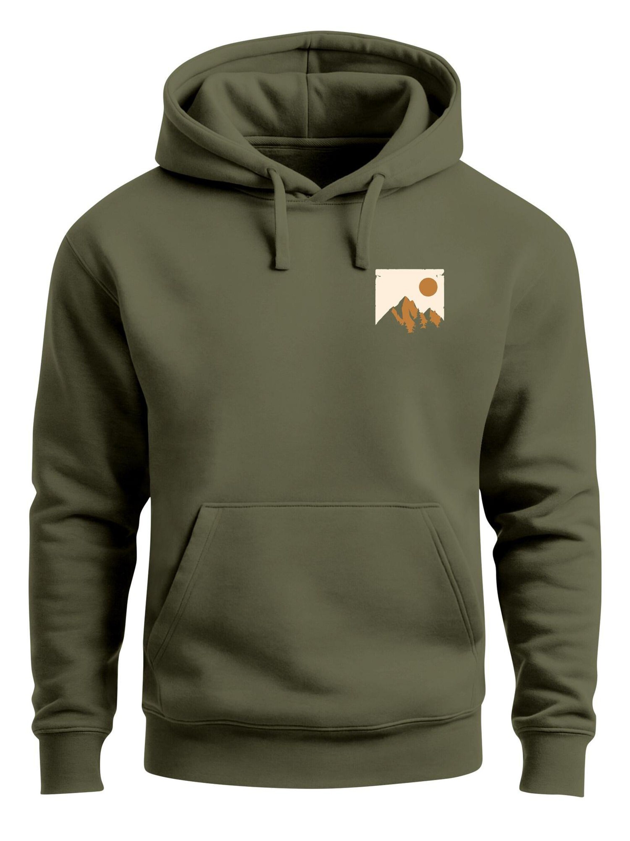 Neverless Sweatshirt 'Mointain Badge' in Green: front