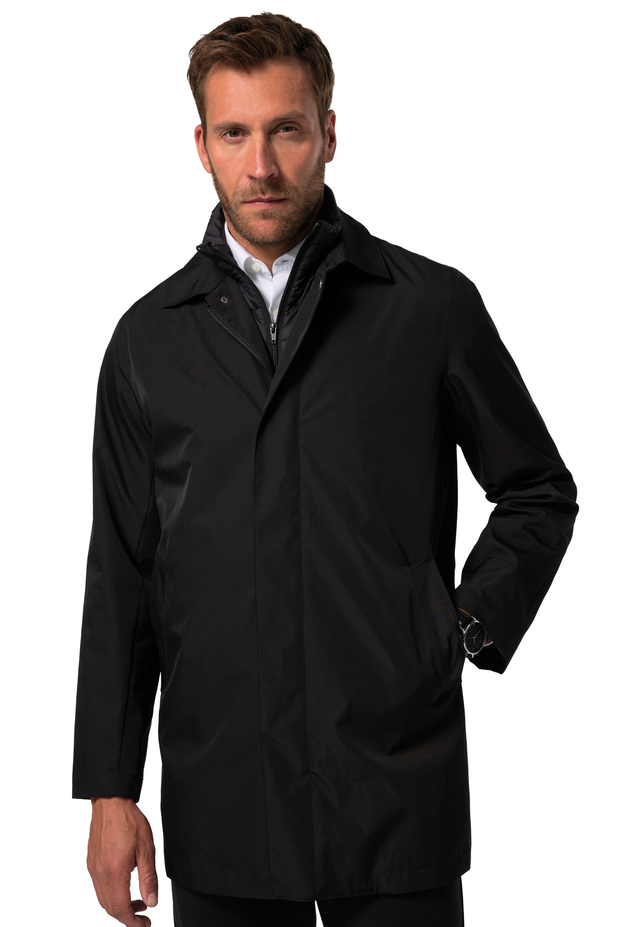 JP1880 Mantel in Schwarz: Vorderseite