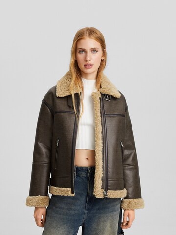 Bershka Between-season jacket in Brown: front