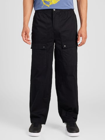 TOPMAN Loose fit Trousers in Black: front
