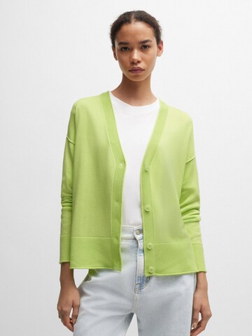 BOSS Knit Cardigan 'C_Feda' in Green: front