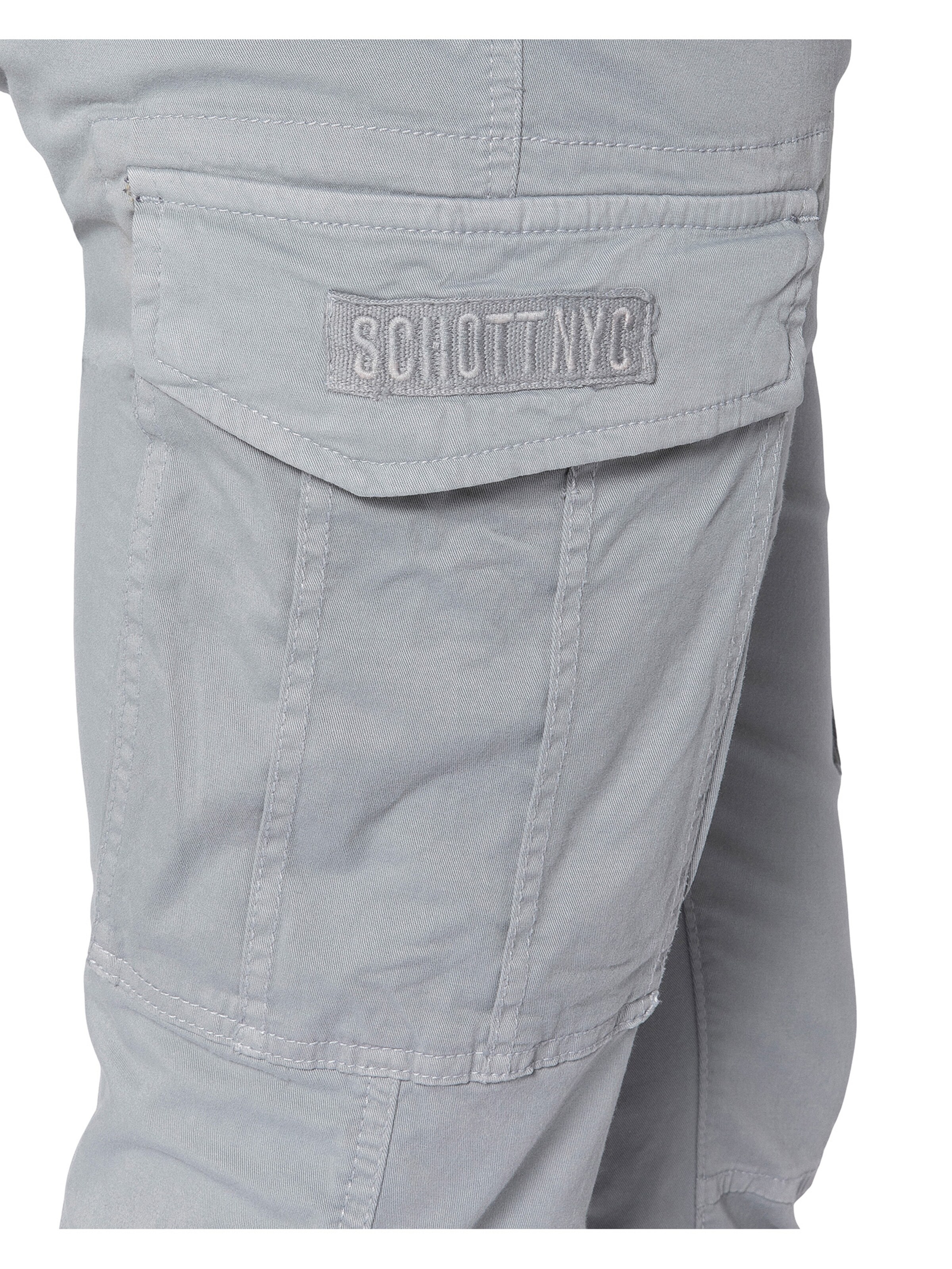 Schott NYC Regular Cargo Pants in Grey