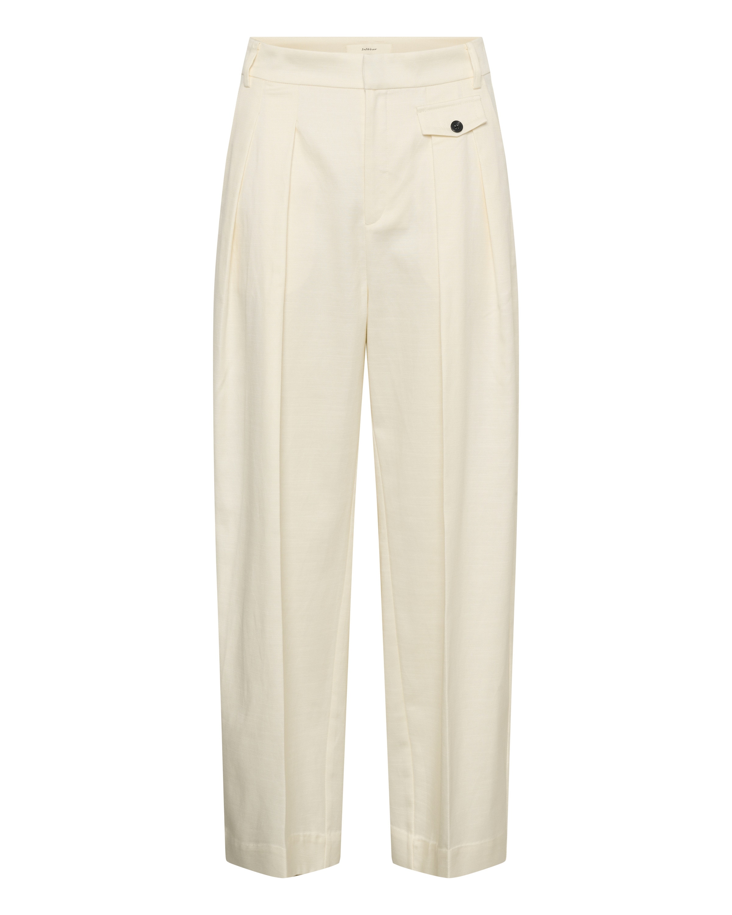 InWear - Pierna ancha Pantalón plisado 'QuentaIW' en blanco: frente