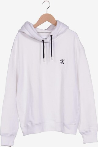 Calvin Klein Jeans Sweatshirt & Zip-Up Hoodie in XL in White: front