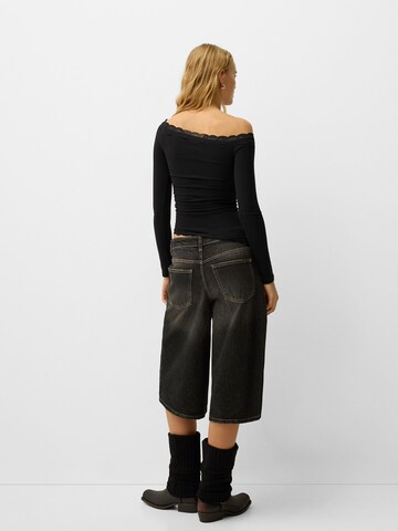 Bershka Majica | črna barva