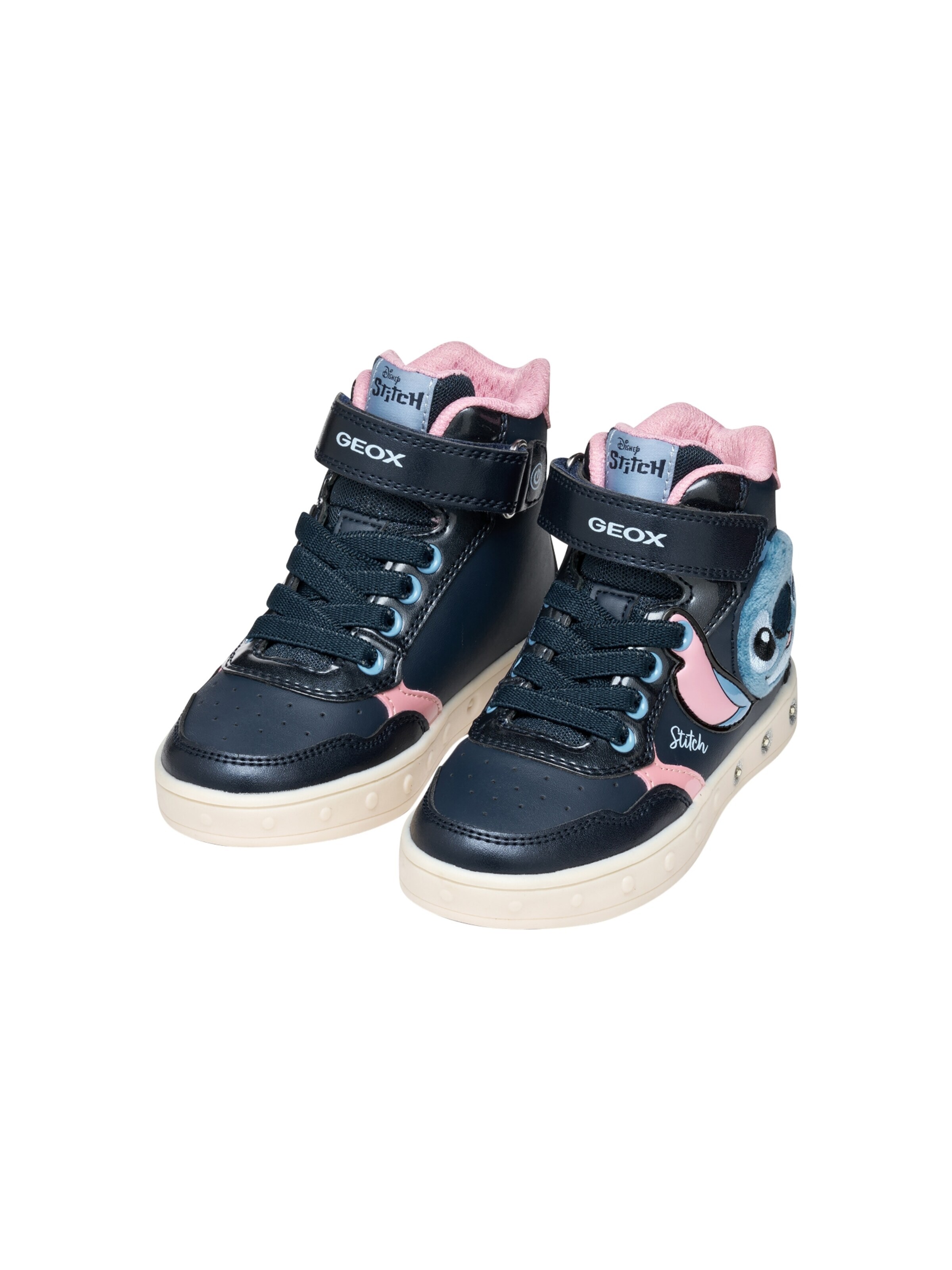 Baskets 'Hohe Sneaker mit Klettverschluss für Kinder „Skylin Girl“ von Synt.Lea+Pea' GEOX en bleu