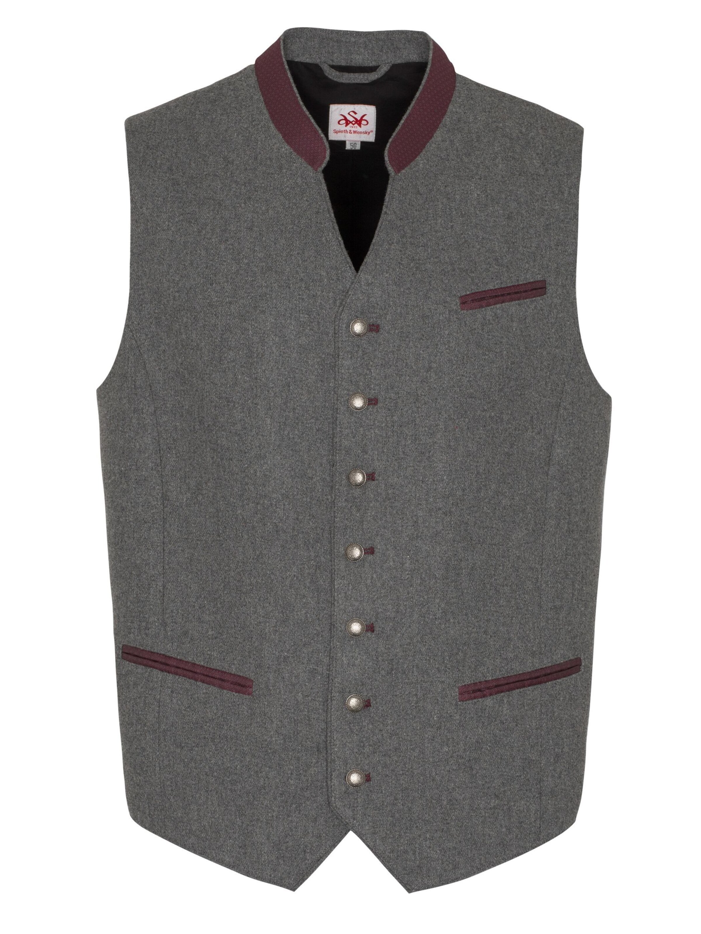 SPIETH & WENSKY Traditional vest 'Aris' in Grey: front