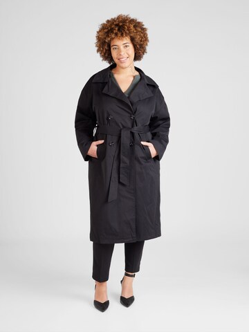 Noisy May Curve Between-Seasons Coat 'MANYA' in Black: front