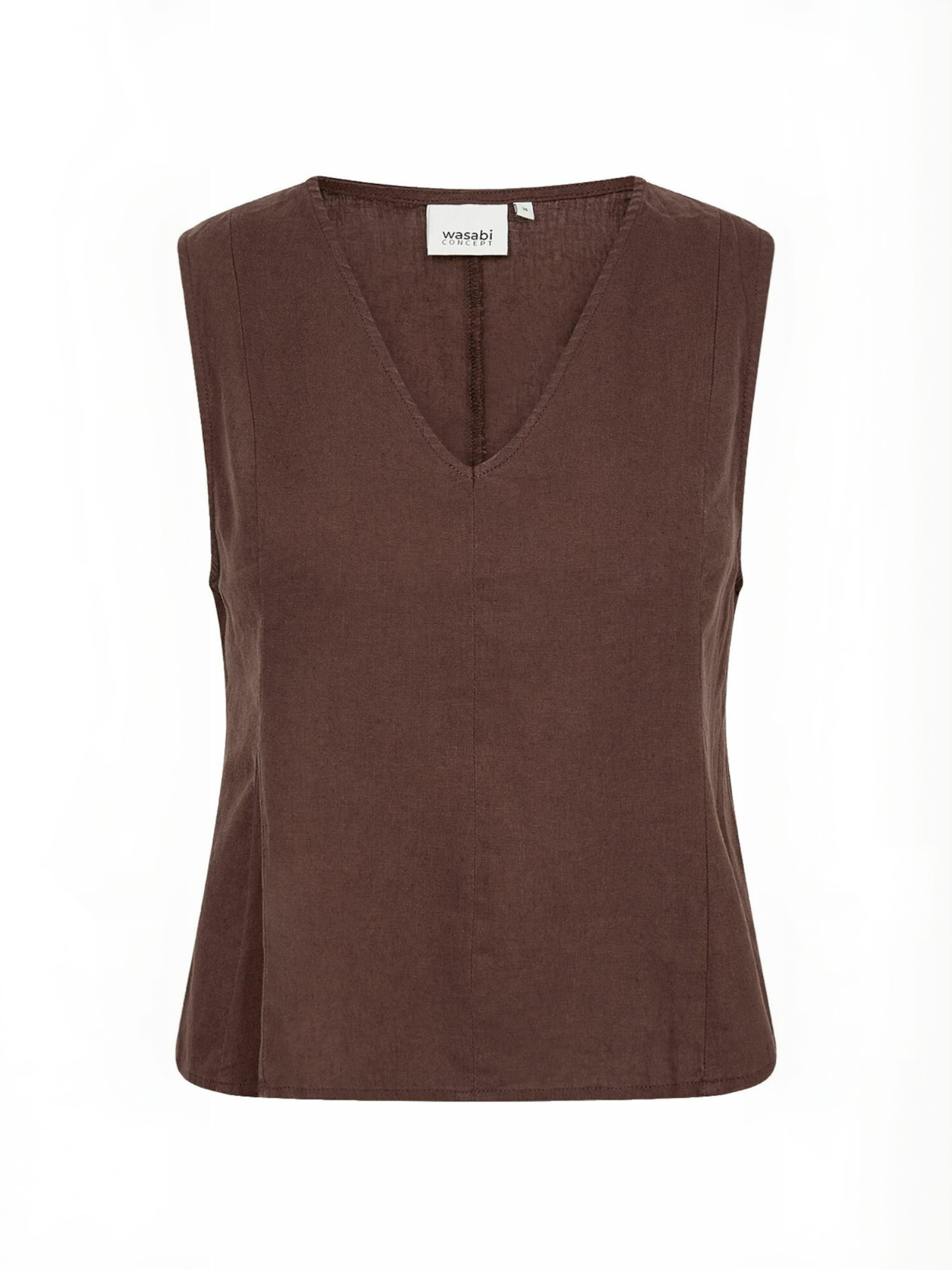 Wasabi Concept Top ' WA-CORINNA ' in Brown: front