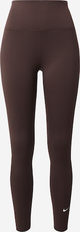 Skinny Pantalon de sport 'ONE' NIKE en marron : devant