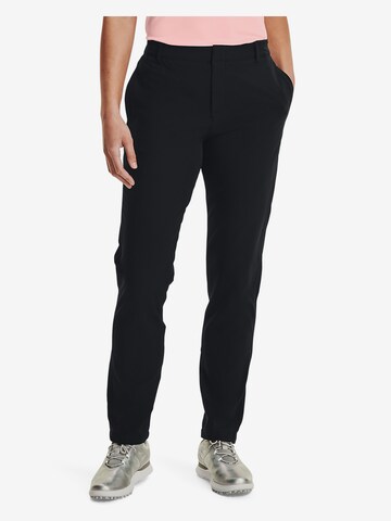 UNDER ARMOUR Regular Workout Pants 'Links' in Black: front